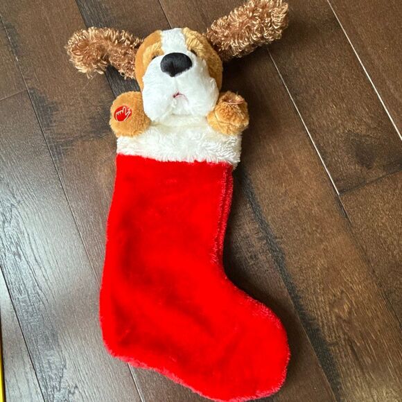 Dan Dee Puppy dog Christmas stocking plush novelty lights sounds not working - Picture 1 of 7